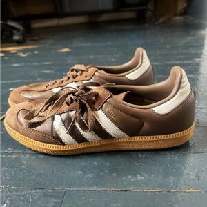 adidas Samba Brown and White Sneakers